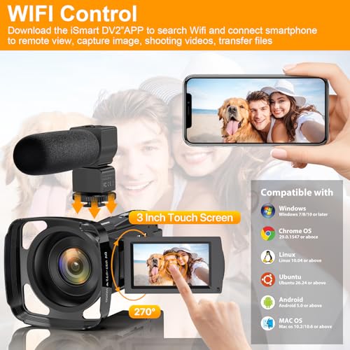 5K UHD 48MP WiFi IR Night Vision Vlogging Camera