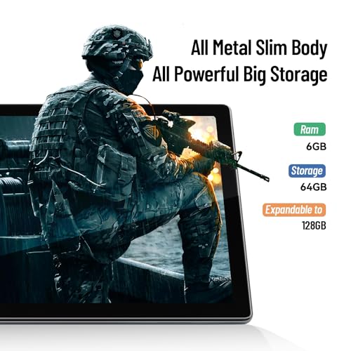 Hakaug 10" Android 13 Tablet, 6GB/64GB, 5000mAh, Gray