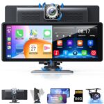 Portable Wireless Car Screen, 26cm IPS, 4K Dashcam, HD Camera