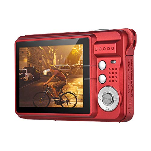 Andoer Digital Camera, 2.7cm LCD, 8X Zoom, 2 Batteries, Red