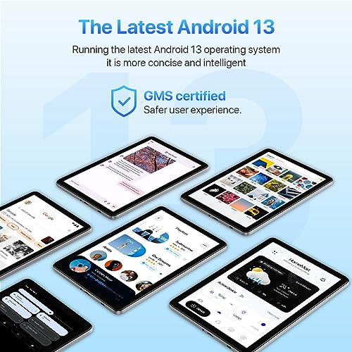 10.1" Android 13 Tablet, 8GB+64GB, WiFi 6, 6000mAh, Gray