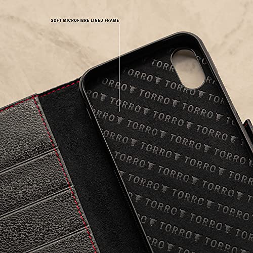 TORRO Leather Wallet Case for iPhone X/XS (Black)