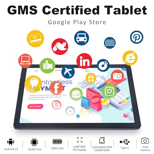 Veidoo 25.6 cm Android 13 Tablet, 12GB RAM, 128GB ROM, WiFi 6