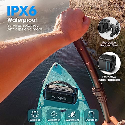 W-KING 60W Bluetooth Speaker, IPX6, 24H Playtime, Portable