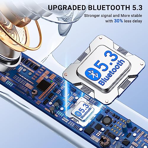 Wireless Bluetooth 5.3 Earbuds, 24H Playtime, IPX8 Waterproof