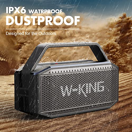 W-KING 60W Waterproof Bluetooth Speaker, 40H, Power Bank