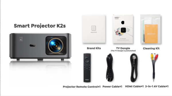 4K Android TV Projector, 800 ANSI, WiFi6, Bluetooth, FHD