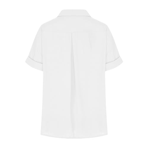 LUSHAasd Women's Cotton Linen Casual Button Down Shirt