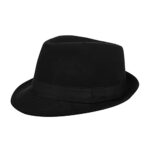 Qchomee Unisex Panama Fedora Hat 56-58CM Black
