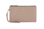Goatskin Leather Wristlet Clutch Wallet with Strap
