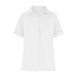 LUSHAasd Women's Cotton Linen Casual Button Down Shirt