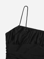 GORGLITTER Women's Ruched Bust Sleeveless Mini Dress