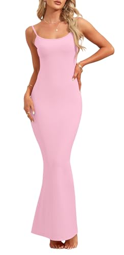 AUSELILY Women's Summer Ribbed Bodycon Maxi Dress