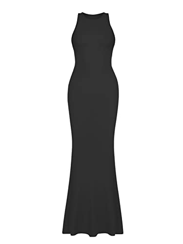 REORIA Women's Summer Sleeveless Halter Maxi Dress