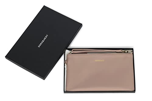 Goatskin Leather Wristlet Clutch Wallet with Strap