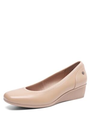 DREAM PAIRS Women's Wedge Low Heels Square Toe Pumps