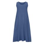 Sundresses for Women Cotton Linen Sleeveless Long Dress