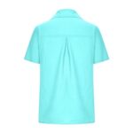 Women’s Linen Button Down Short Sleeve Blouse S-5XL