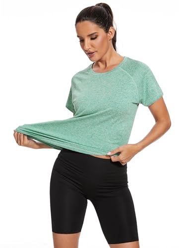 Gyabnw Women's Sports T-Shirt Back Mesh Loose Fit