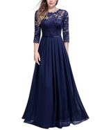 MIUSOL Women's Vintage Lace 3/4 Sleeve Maxi Dress
