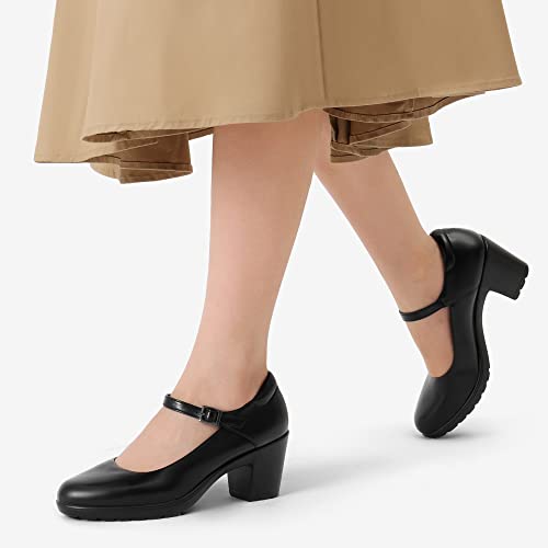 DREAM PAIRS Women's Chunky Low Block Heels Mary Jane Shoes