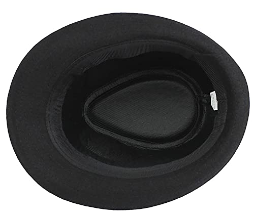 Unisex Classic Felt Trilby Hat - Black