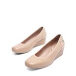 DREAM PAIRS Women's Wedge Low Heels Square Toe Pumps