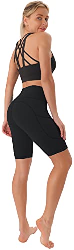 JOYSPELS Women's High Waisted Sports Shorts with Pockets