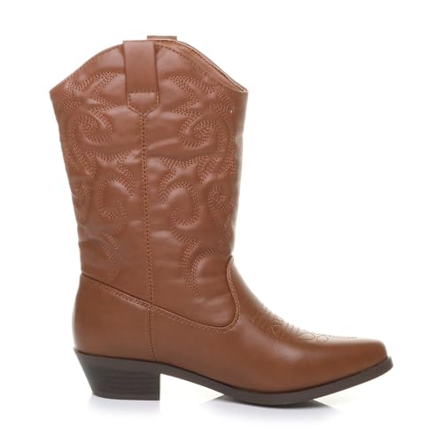 AJVANI Women's Low Block Heel Western Ankle Boots