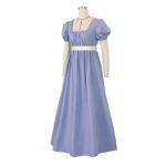 FRIUSATE Green Regency Dress with Sash, Empire Waist