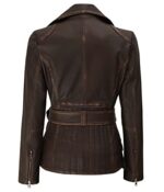 Women's Long Lambskin Leather Motorcycle Jacket
