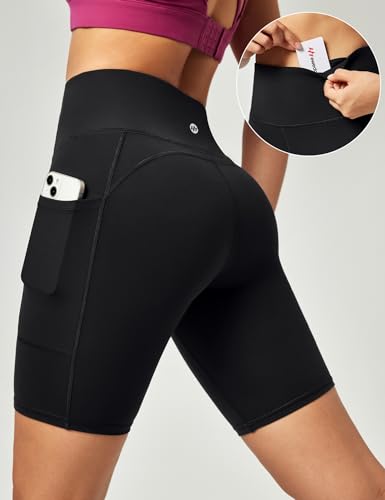 Ewedoos Women's High Waist Cycling & Gym Shorts with Pockets