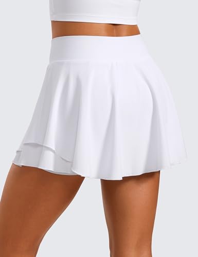 CRZ YOGA Women's Pleated Tennis Skirt with Pockets