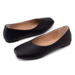 Bviennic Women's Slip-On Square Toe Flats