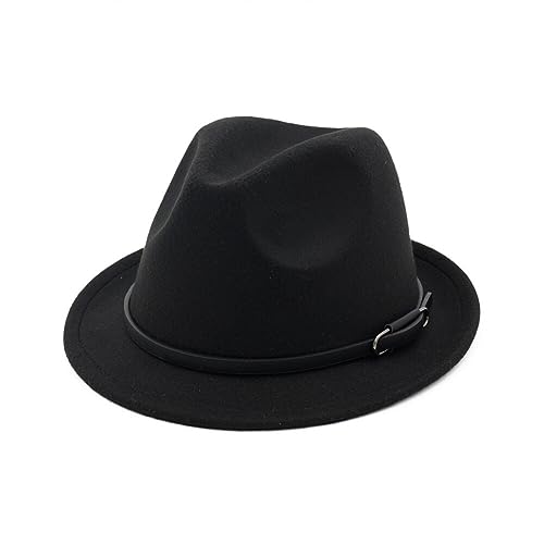 Upstore Women's Classic Felt Fedora Hat (Black)