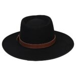 JK Home Wool Felt Fedora Hat - One Size Unisex - Black
