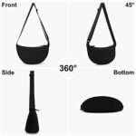 Crescent Nylon Crossbody Bag for Women with Adjustable Strap