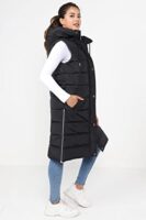 Ladies Quilted Longline Hooded Puffer Coat (Size 36-46)