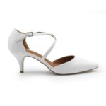 Women's Ankle Strap Low Heel Court Shoes - Large Size