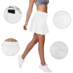 Women's Pleated Tennis Skirt with Pockets, High Waist