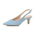 AJVANI Women's low heel 50s slingback court shoes