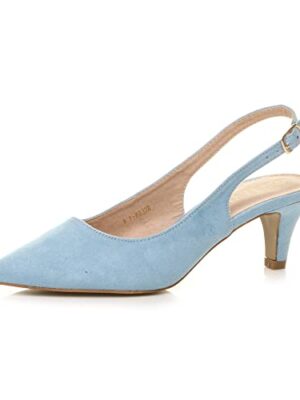AJVANI Women's low heel 50s slingback court shoes