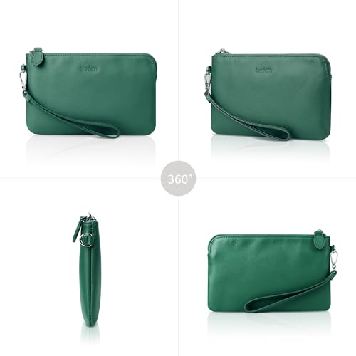 befen Small Leather Clutch Bag - Forest Green