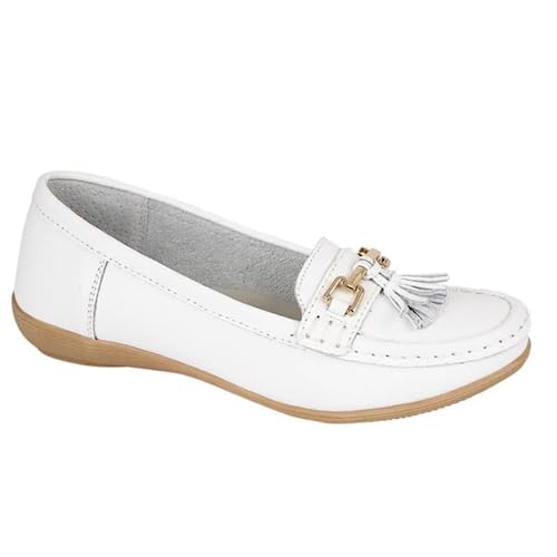 Jo & Joe Ladies Leather Tassel Flat Shoes