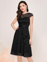 MIUSOL Women's Vintage Lace Chiffon Party Swing Dress