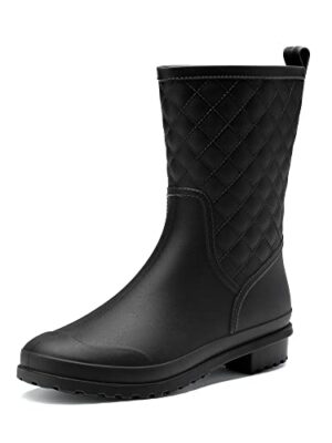 DREAM PAIRS Women's Mid Calf Waterproof Rain Boots