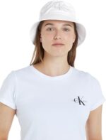 Calvin Klein Women's Monogram Bucket Hat, White, OS
