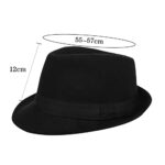 Qchomee Unisex Panama Fedora Hat 56-58CM Black