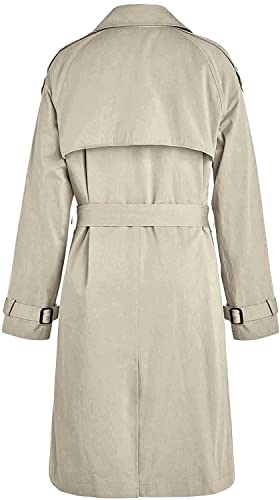 Women's Casual Windproof Trench Coat with Belt, S-2XL