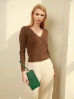 befen Small Leather Clutch Bag - Forest Green